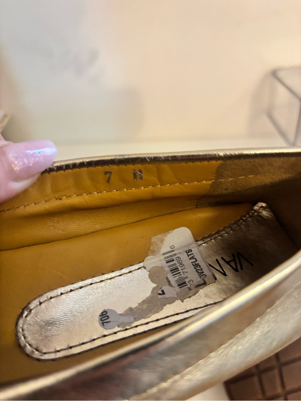 Vaneli Metallic Gold Leather Flats - Picture 7 of 7